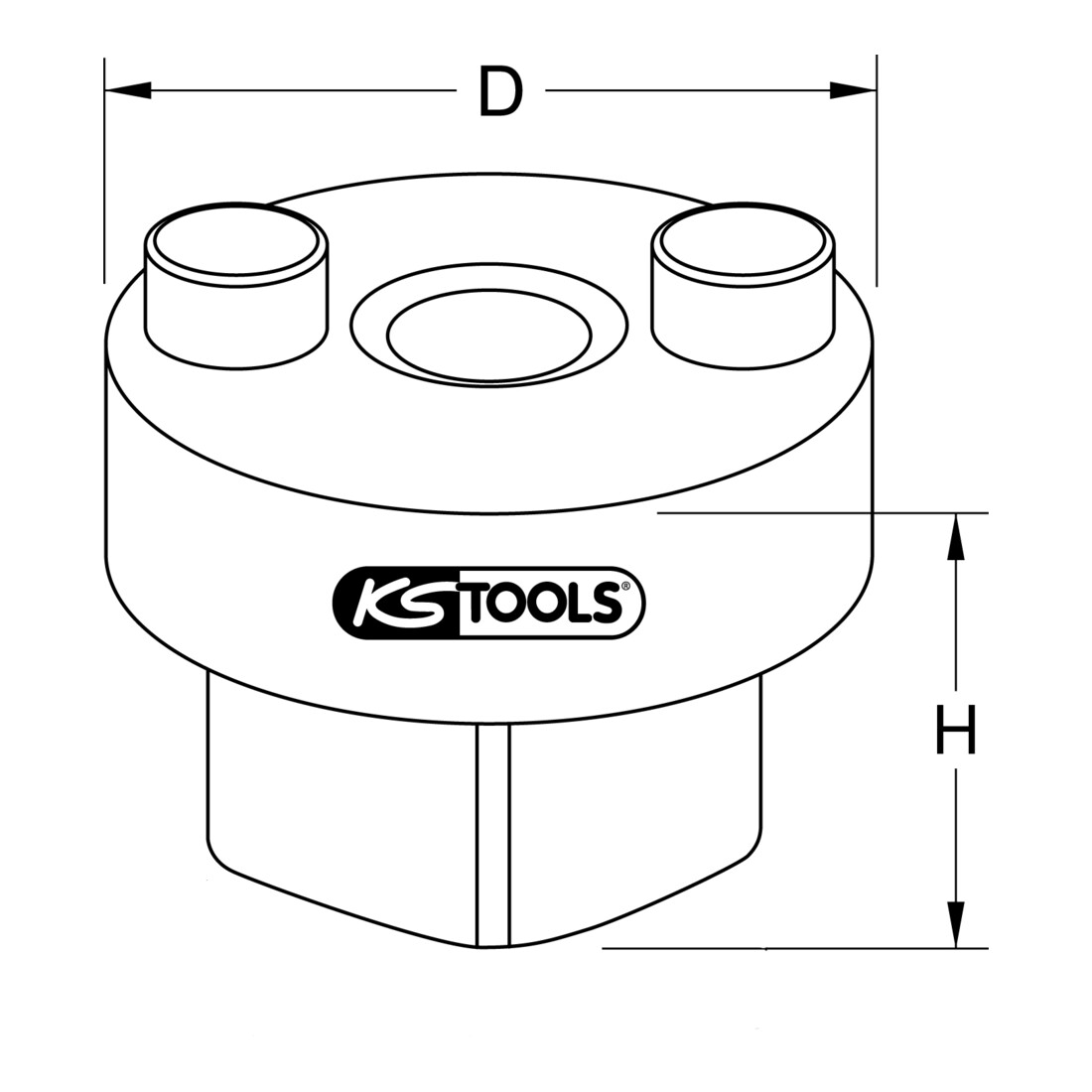 KS Tools Blattfederbolzen-Stecknuss für Volvo, 27 mm