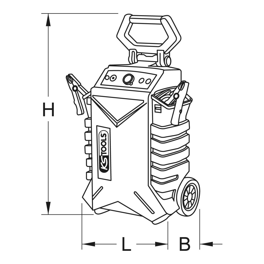 KS Tools Booster à batteries 12V + 24V - sur roue 3000 A