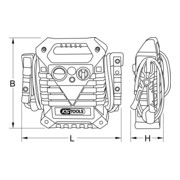 KS Tools Booster per batteria 12V + 24V, starter mobile 1400A-5