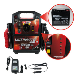 KS Tools Booster per batteria 12V + 24V, starter mobile 1700A