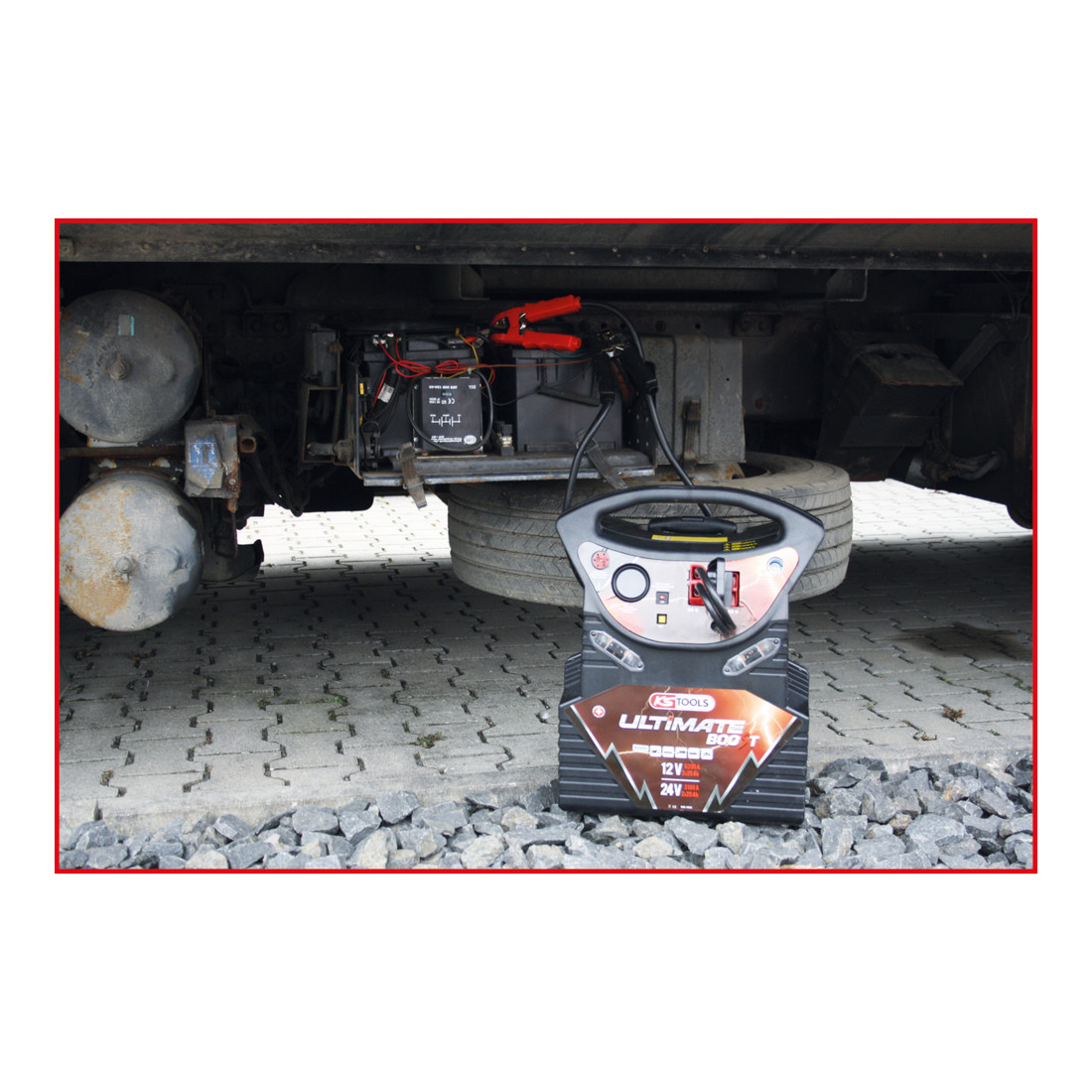 KS Tools Booster per batteria 12V + 24V, starter mobile 2340A