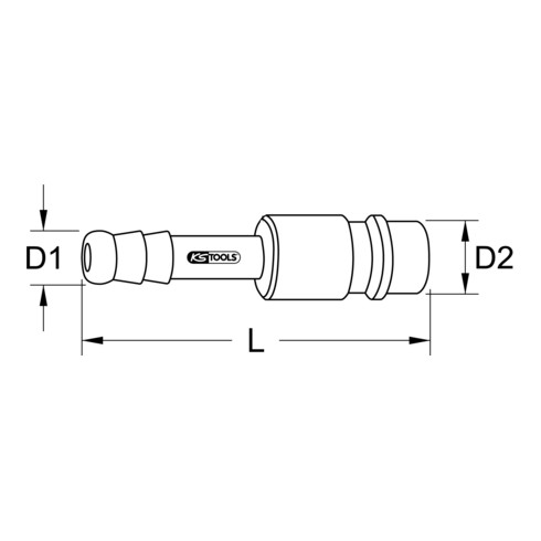 KS Tools, bouchon métallique avec embout, Ø 10mm, 58,5mm