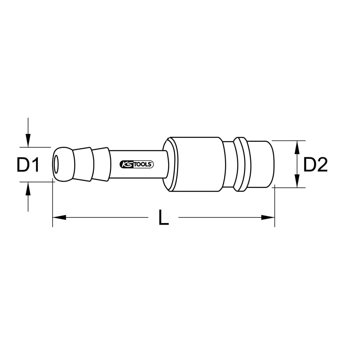 KS Tools : bouchon métallique avec embout, Ø 10mm, 45mm