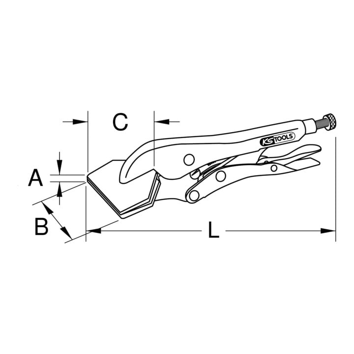KS Tools brede bek platneus handvat tang met Easy-Release, 250mm