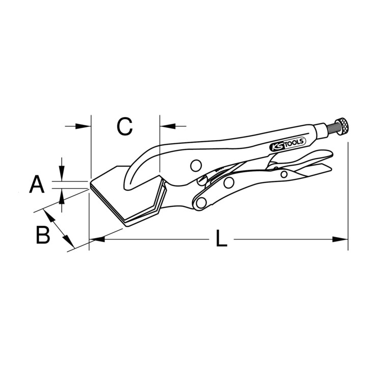 KS Tools Breitmaul-Flachbacken-Gripzange mit Easy-Release, 250mm