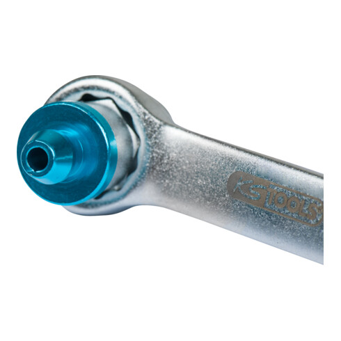 KS Tools Bremsen-Entlüftungsschlüssel, extra kurz, 8 mm, blau