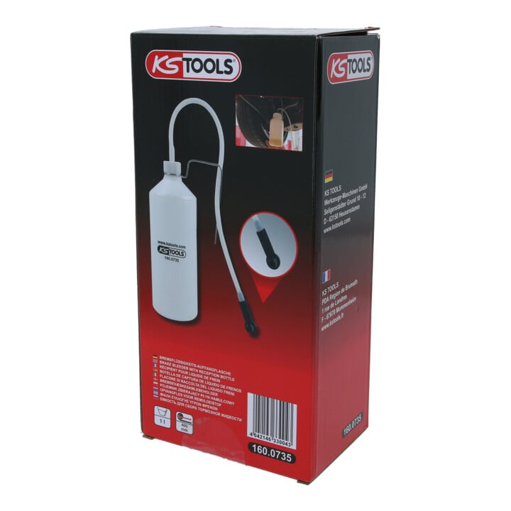 KS Tools Bremsflüssigkeits-Auffangflasche, 1 Liter
