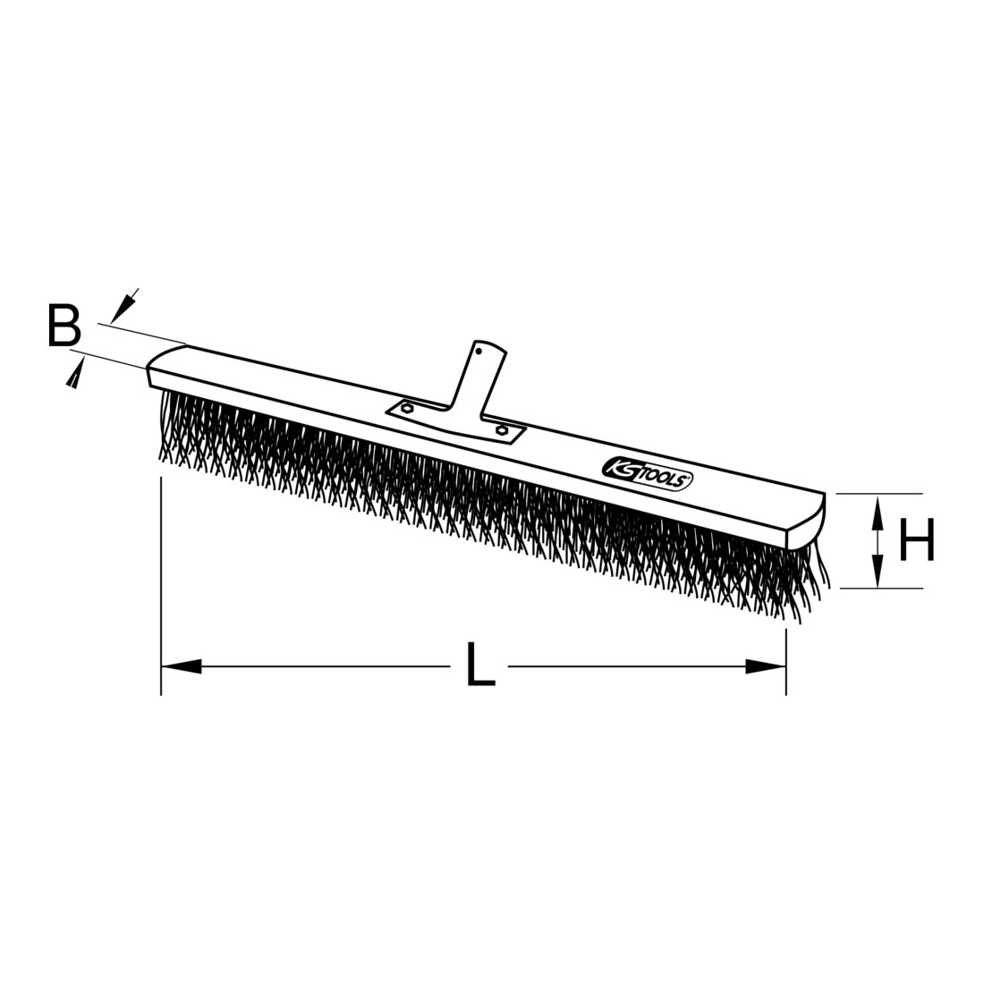 KS Tools BRONZEplus bezem, ronde draad, glad, 300x70x100 mm