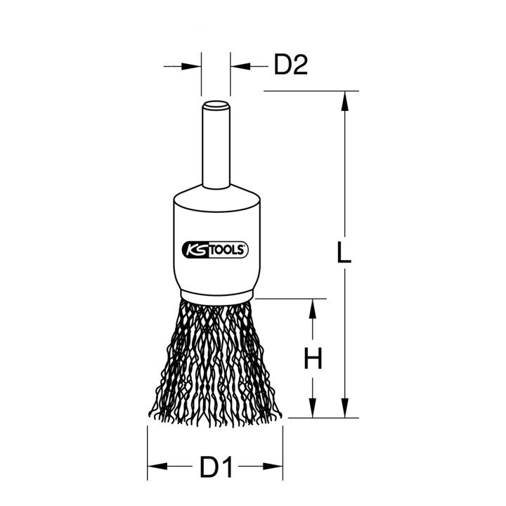 KS Tools BRONZEplus borstel, draad, gegolfd, Ø 26 mm
