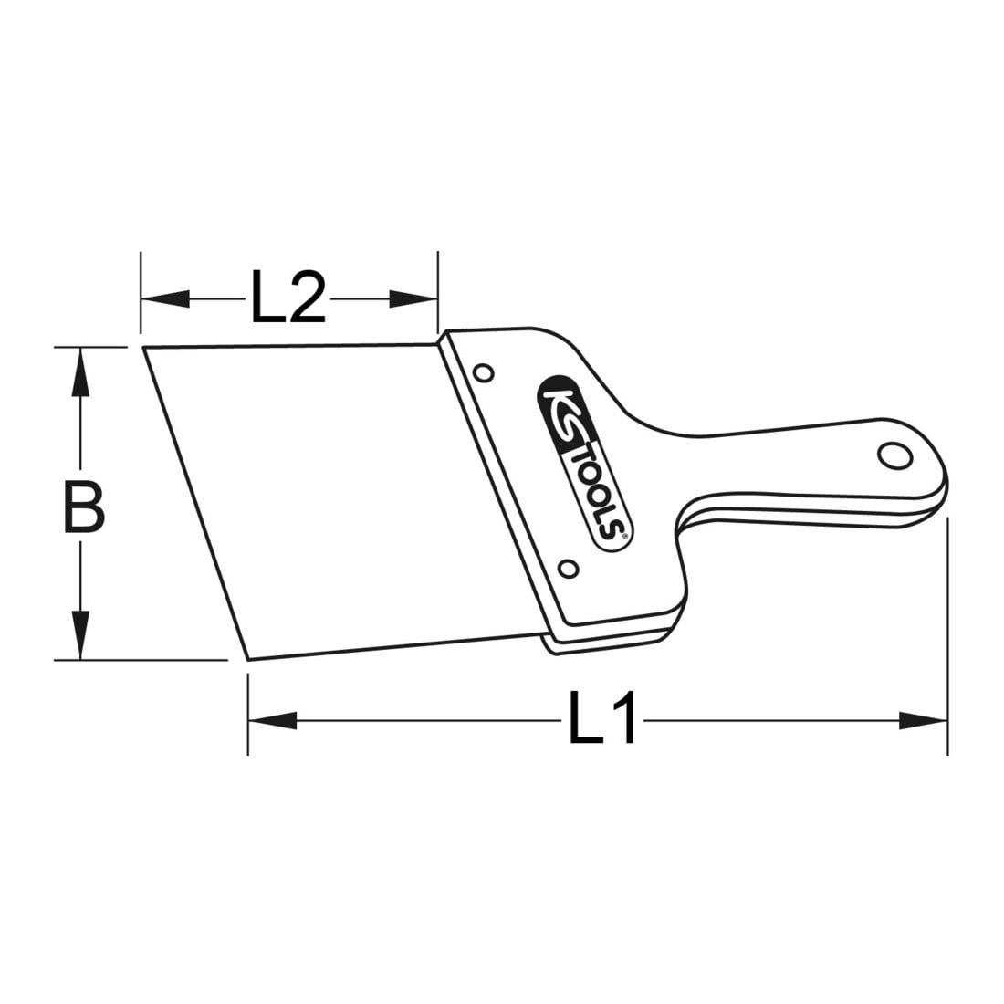 KS Tools BRONZEplus brede spatel stijf blad