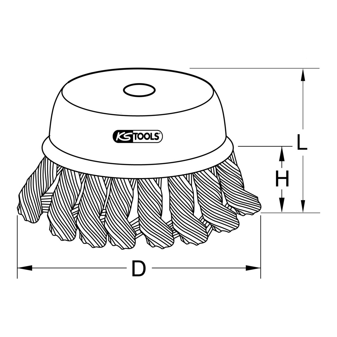 KS Tools BRONZEplus Brosses boisseaux, ondulé, Ø 85 mm