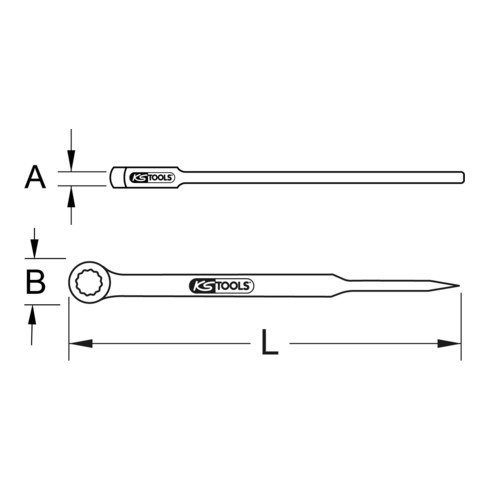 KS Tools BRONZEplus Clé à anneau de montage avec mandrin, décalé, pouces