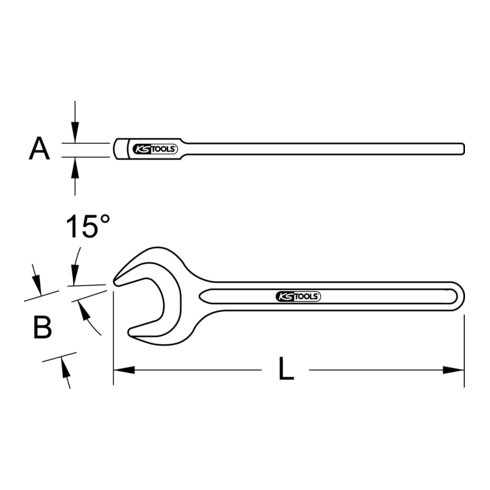 KS Tools BRONZEplus combinatiesleutel 15°, inch