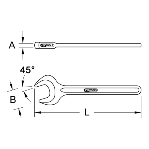 KS Tools BRONZEplus combinatiesleutel 45°, inch