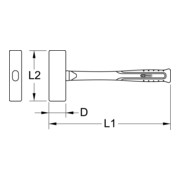 KS Tools BRONZEplus Fäustel 2000 g, mit Hickorystiel-3