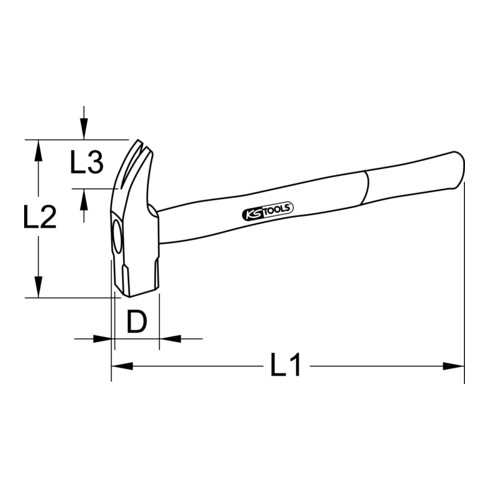 KS Tools BRONZEplus Klauenhammer mit Hickorystiel