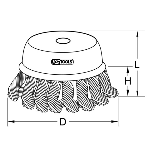 KS Tools BRONZEplus komborstel, tinbrons draad, gegolfd, Ø 85 mm