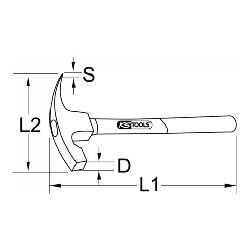 KS Tools BRONZEplus Maurerhammer mit Hickorystiel