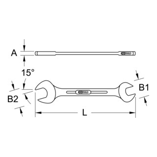 KS Tools BRONZEplus plaatwerksleutel met dubbele steeksleutel inch