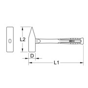 KS Tools BRONZEplus Schlosserhammer mit Hickorystiel