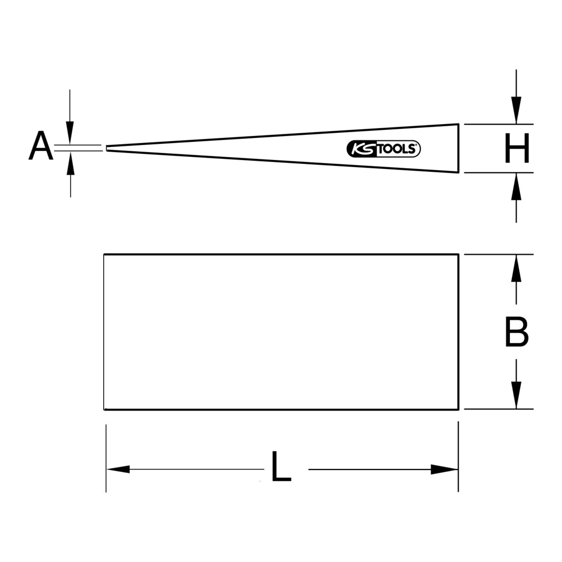 KS Tools BRONZEplus Space-Eisen 250x50x5x1.5 mm