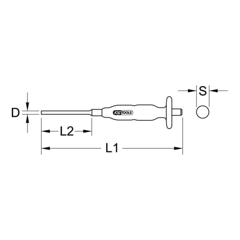 KS Tools Bulino per spine, Ø4mm, cilindrico