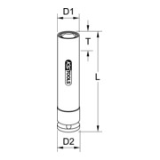 KS Tools Bussola 1/2" per avvitatori ad impulsi per cerchi in lega, XL, 17mm-5