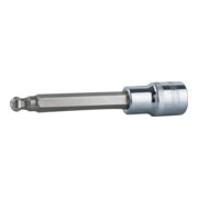 KS Tools Bussola CHROMEplus 1/2" per bit a esagono incassato, testa sferica, lunga, 6mm, 240mm