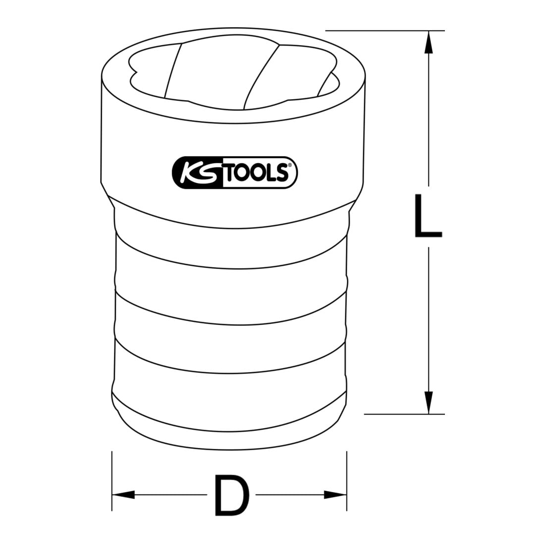 KS Tools Bussola 1/4" con profilo a spirale