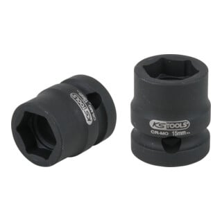 KS Tools Bussola esagonale 1/2" per avvitatori ad impulsi, extra corta, 15,0mm