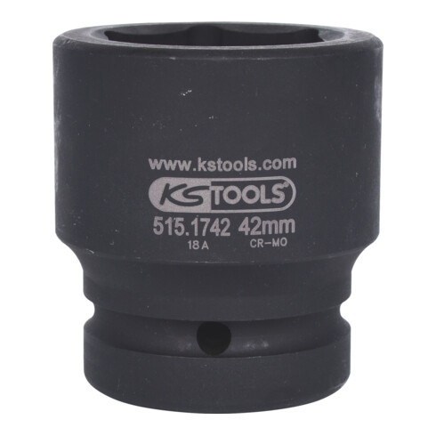 KS Tools Bussola esagonale 1" per avvitatori ad impulsi, corta, 42mm
