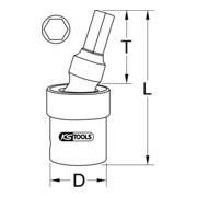 KS Tools Bussola per bit 1/2" per giunti sferici di potenza-4