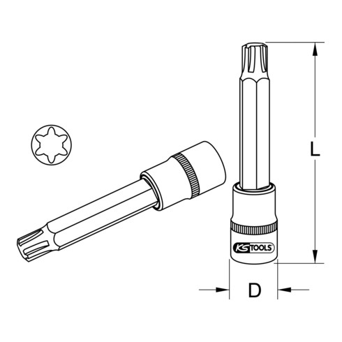 KS Tools Bussola per bit 1/2" per viti RIBE