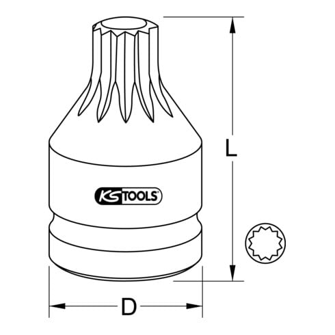 KS Tools Bussola per bit XZN 1/2"