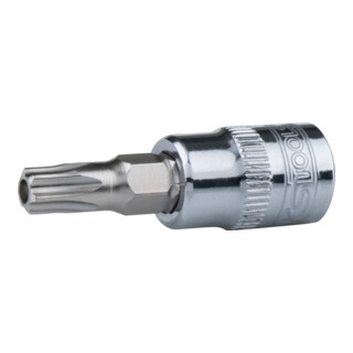 KS Tools Bussola per bit CHROMEplus TX 3/8" con foro frontale, corta