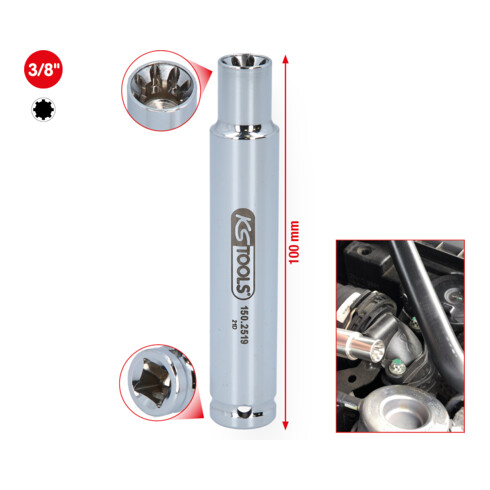 KS Tools Bussola speciale 3/8" per connettori del tubo di aspirazione