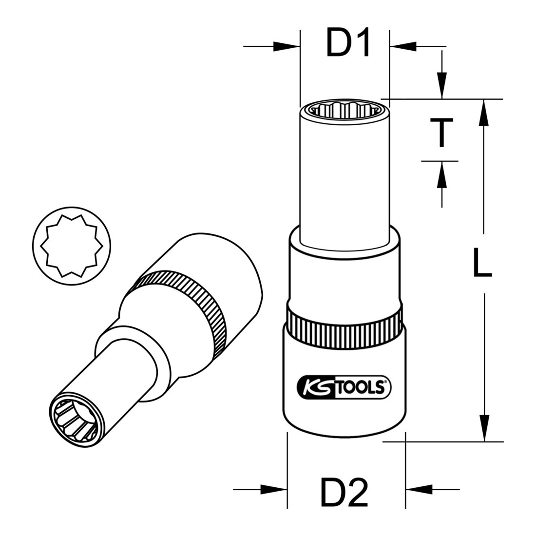 KS Tools Bussola speciale per cerchi in lega, per cerchi OZ multipz., 8mm
