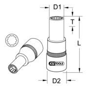 KS Tools Bussola speciale per cerchi in lega, per cerchi OZ multipz., 8mm-4