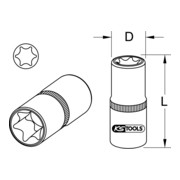 KS Tools Bussola TX-E per Mercedes 1/2", extra corta-3