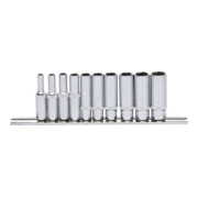 KS Tools Bussole esagonale 1/4" CHROMEplus, lunghe, 10pz., 4-13mm