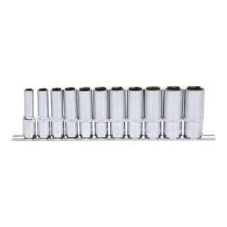KS Tools Bussole esagonali 3/8" CHROMEplus, lunghe, 11pz., 8-19mm