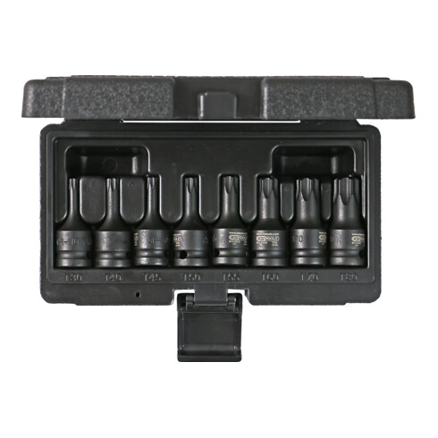 KS Tools Bussole per bit TX 1/2" con grande rapporto di leva, 8pz., T30-T80, corte