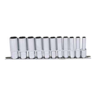 KS Tools Bussole poligonali 3/8" CHROMEplus, lunghe, 11pz., 8-19mm
