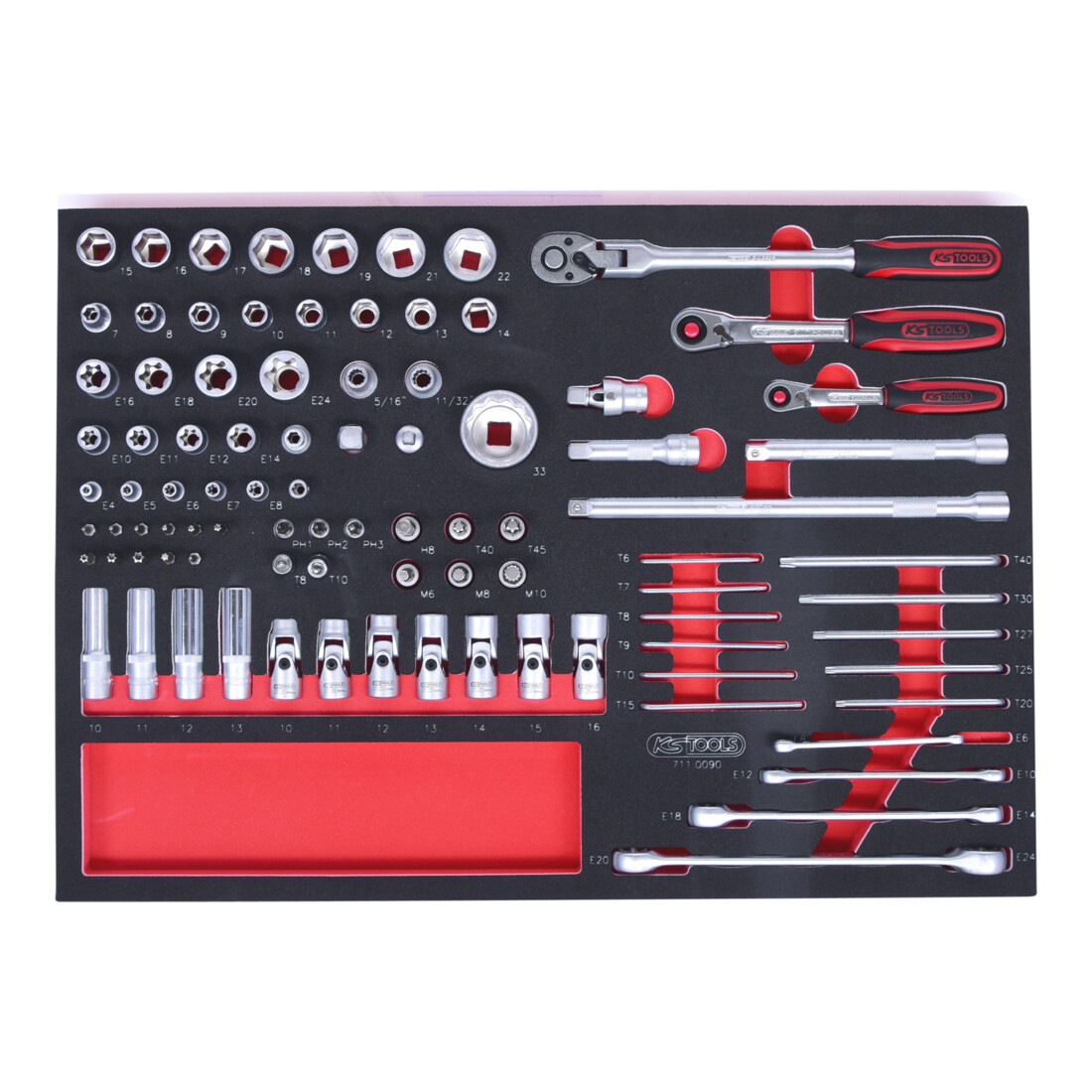 KS Tools Bussole SCS  1/4"+3/8"+1/2", 91pz. in modulo 1/1