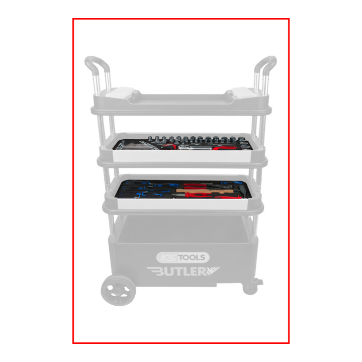 KS Tools BUTLER et TOOLBOX Jeu de plaquettes universelles pour 2 plateaux avec 175 outils de qualité