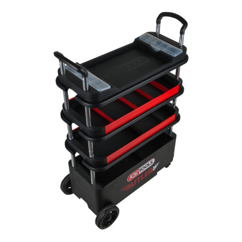 KS Tools BUTLER Werkzeugwagen / Montagewagen, klappbar, absenkbar und verschließbar