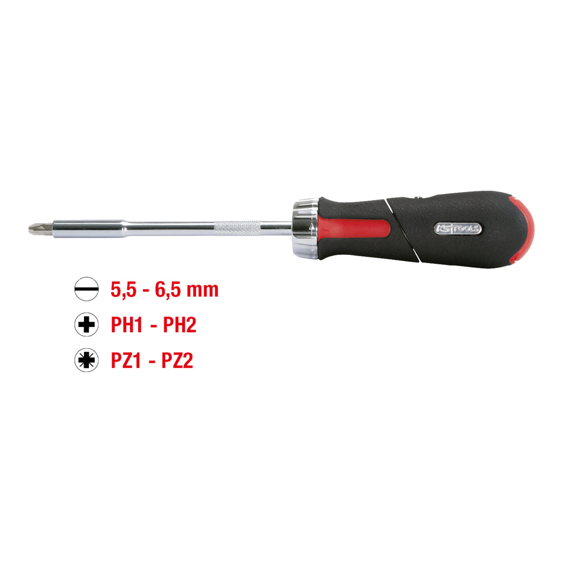 KS Tools Cacciavite a cricco Revolver 1/4", 7pz.