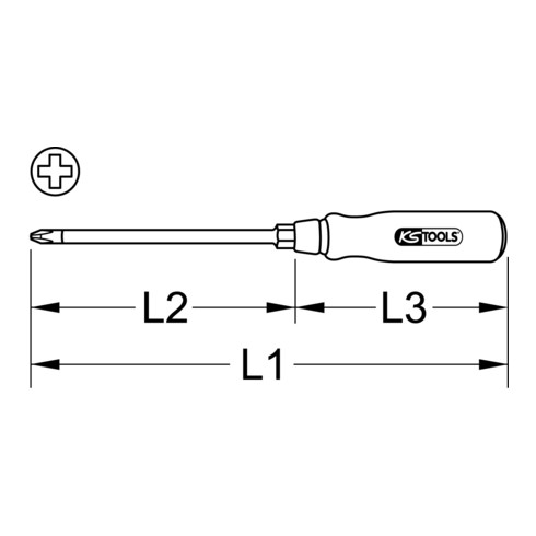 KS Tools Cacciavite ERGOTORQUE WOOD, PH