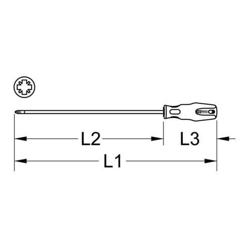 KS Tools Cacciavite ERGOTORQUEplus, PZ0, 405mm