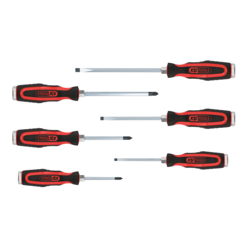 KS Tools Cacciaviti a percussione ERGOTORQUEmax, 6pz., con intaglio, PH